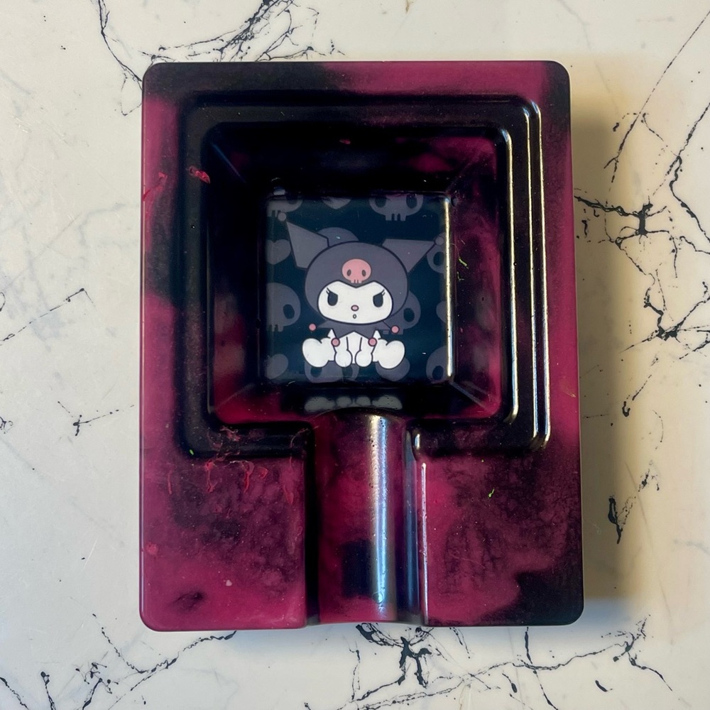 Hot Pink & Black Kuromi Skullz Cigar Ashtray | Fan Collectible